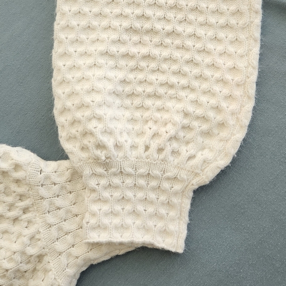 Cupio Light Blue Top with Cream Textured Sleeves - Picture 2 of 4